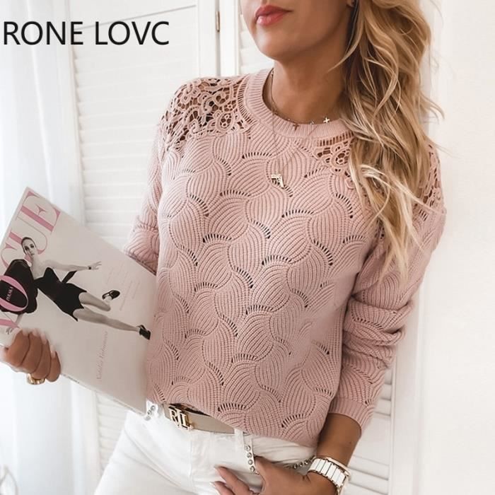 ORANDESIGNE Femmes Tops à Manches Longues Casual Col En V Henley Chemises Bouton Blouses T-Shirt Col Rond Décontracté Tunique Pullover Elégant Slim Haut En Tricot Couleur Unie A Abricot XS