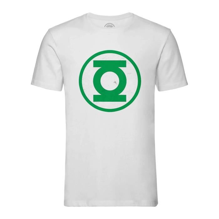 T-shirt Homme Col Rond Blanc Green Lantern Super Héros BD Film Geek