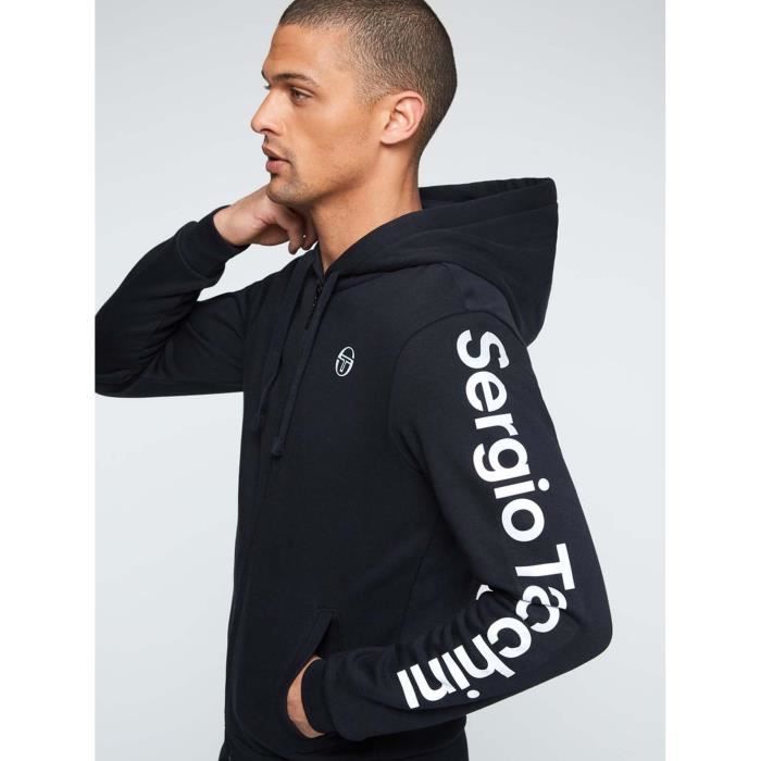 Sweatshirt à capuche zippé Sergio Tacchini Namar noir.-XL