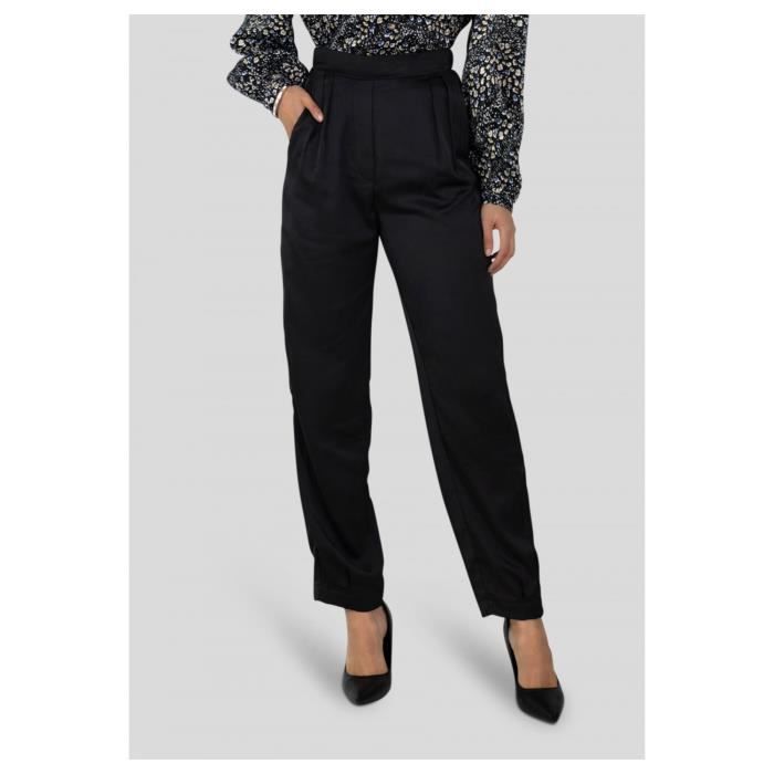 Pantalon droit noir femme online