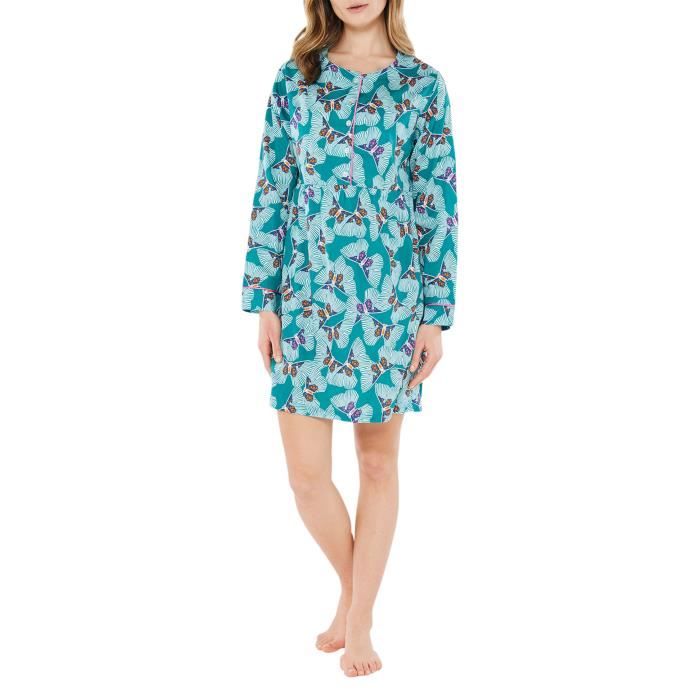 Chemise de nuit droite coton Arthur vert Verte Cdiscount Pret a Porter