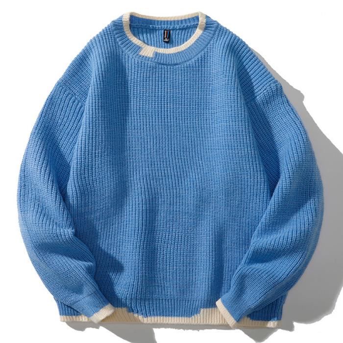 Pull Homme Col En V Tricoté - Manches Longues, Couleur Unie - Look Décontracté Ou Élégant
