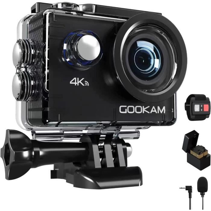 GOOKAM Caméra Sport 4K WiFi 20MP Ultra HD, Étanche 40M 170°Grand-Angle 2.0  '' LCD avec Microphone Externe 2.4G Télécommande, Caméra - Cdiscount  Appareil Photo