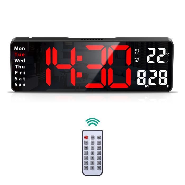 Radio-réveil Numérique DAB/FM Avec écran LED - Double Alarme, 3 Niveaux Luminosité, Ports USB, Noir