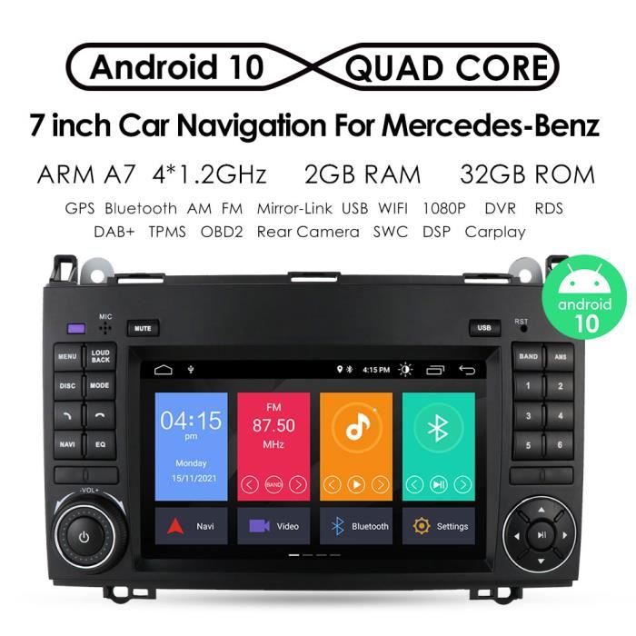 2 Din Android 10 Carplay pour Mercedes Benz B200 classe B W169 W245 Viano Vito W639 Sprinter W906 autoradio lecteur multimédia