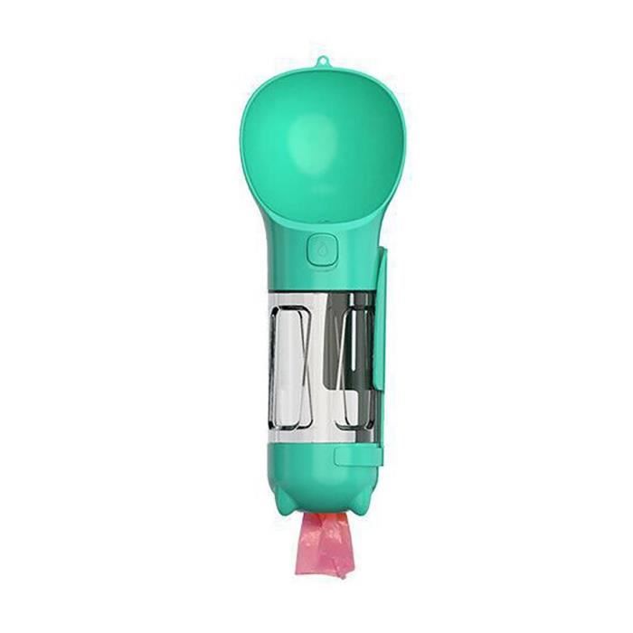 Meilleurs prix pour Gamelle de voyage pour animaux de compagnie trois en un bouteille deau tasse portable pour chien bleu 300ml