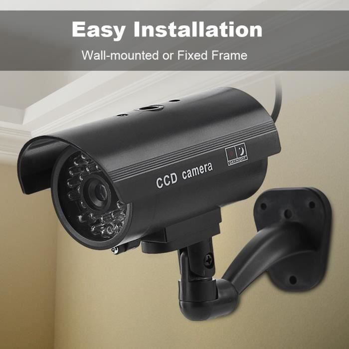 Kit 4 Caméras Factices DODUOS - Fausses Caméras Avec LED Clignotante, Pour Dissuasion Vol Maison Ou Commerce