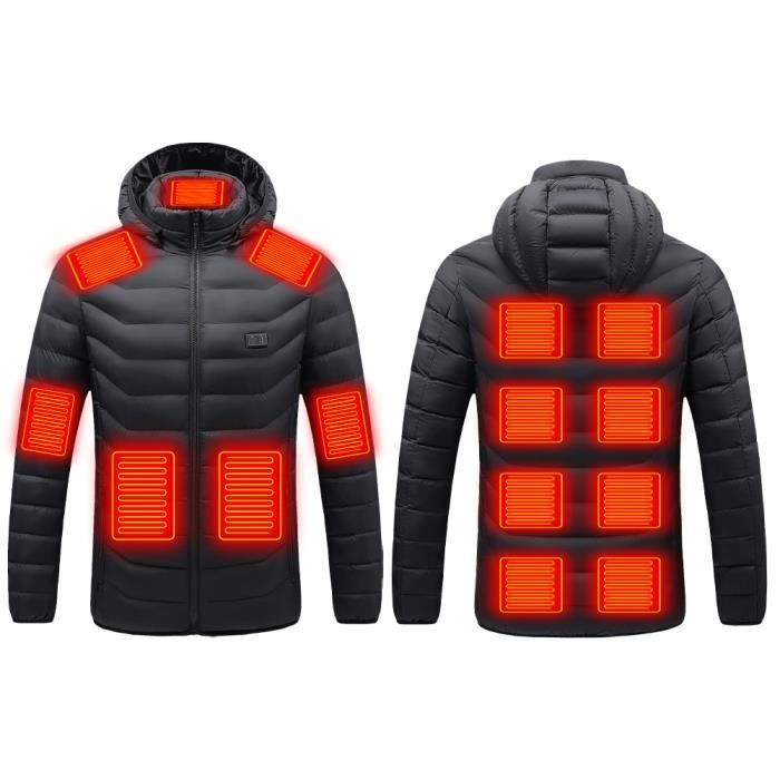 Veste Chauffante à Capuche,USB Veste Chaude avec 3 réglages de  température,,Hommes Femmes-pour Extérieur /Ski/Moto-XL - Cdiscount Sport