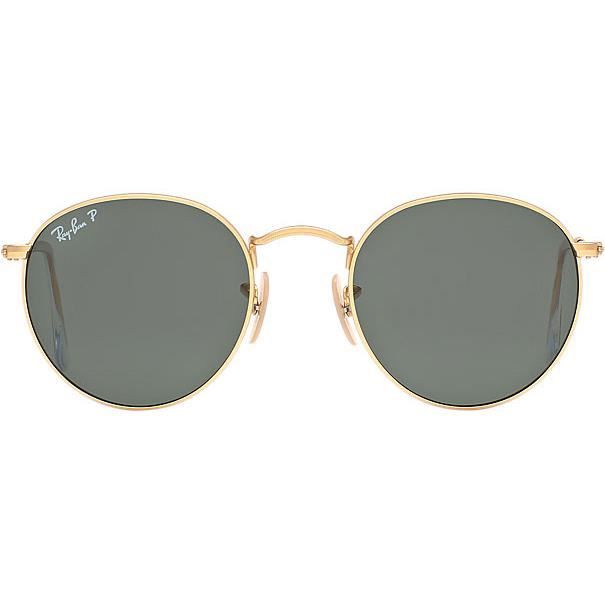 ray ban round gold