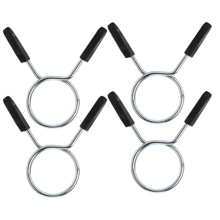 Clips Barre Haltère Acier 4 Pièces Collier De Serrage à Ressort Tanga Sports - Bricolage Colliers Serrage Barre