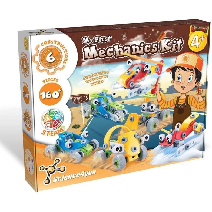 Jeu de Construction SCIENCE4YOU Mon premier kit mecanique 162 pieces Pour enfant de 4 ans et plus Cdiscount Jeux Jouets