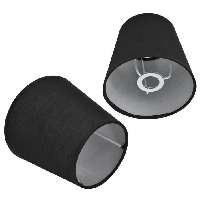 2 Abat-Jour Jenngaoo Gris Pour Lampes E14 - Tissu Et Fer - 4.4x6.0x5.5 Pouces
