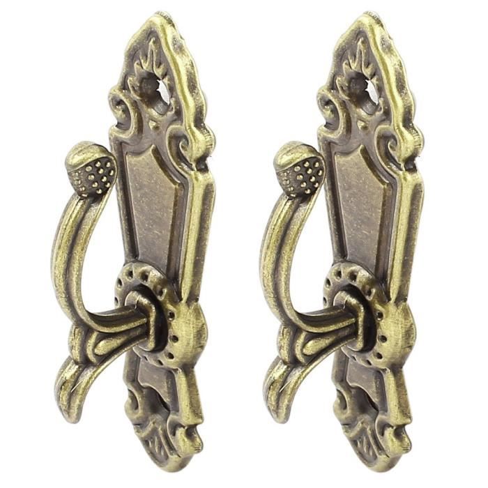 Ancienne Embrasse De Rideau En Bronze Doré - Crochet Et Embouts, Occasion