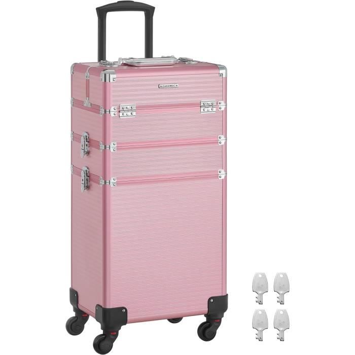 Valise Maquillage Professionnelle à Roulettes Vert – Trolley Onglerie & Coiffure Multifonction Grande Capacité