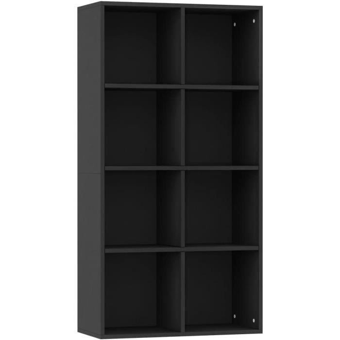 Bibliothèque 5 étagères Chêne Fumé - Meuble Rangement Salon Bureau 60,5x24x166,5cm, Charge 20kg/étagère