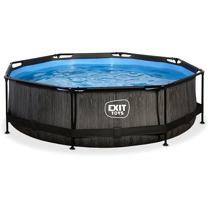 Piscine EXIT Wood 540x250x122cm avec pompe filtrante à sable - marron