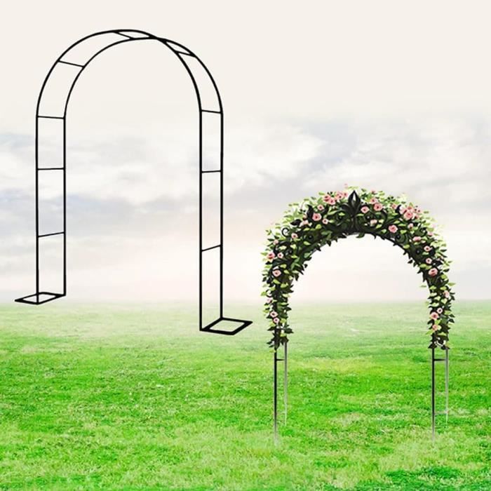 Arche De Jardin En Métal Et PE - 210x240x40 Cm - Pour Plantes Grimpantes, Mariage, Décoration Extérieur