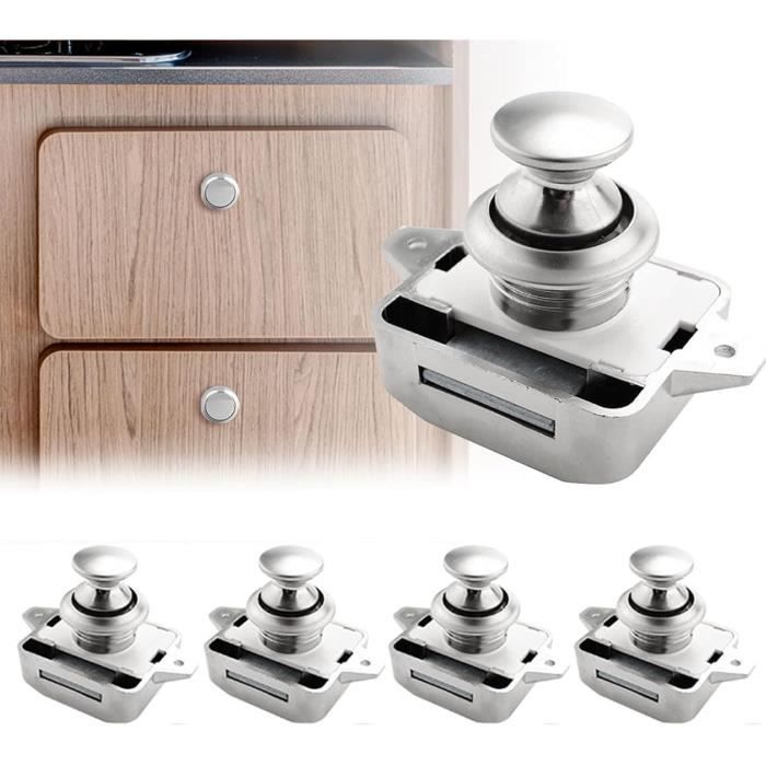 Lot De 5 Verrous À Bouton-Poussoir Sans Clé Pour Camping-Car, Caravane Lot De 5 Verrous À Bouton-Poussoir Sans Clé Pour Camping-Car, Caravane