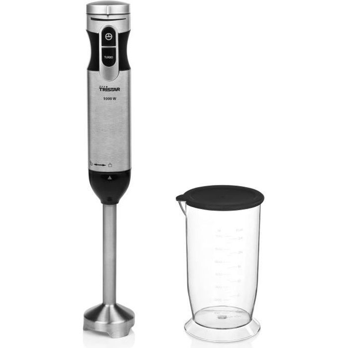 mixeur plongeant tristar mx-4828 - 1000w - acier inoxydable - verre mesureur 700ml