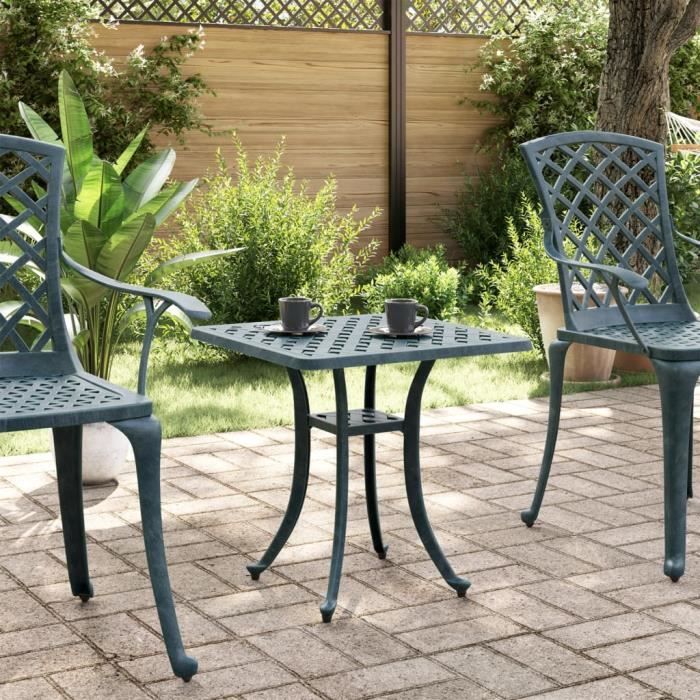 vidaXL Tavolo da giardino bronzo 80x80x75 cm in fusione di