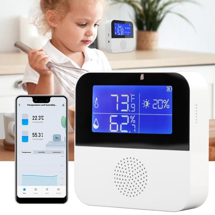 Thermomètre Hygromètre Connecté WiFi/Zigbee – Capteur Température Humidité Pour Maison Intelligente, Compatible Alexa/Tuya