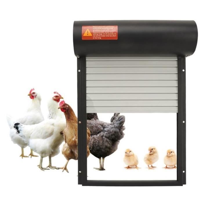 Porte Solaire Automatique Poulailler USB 5V - Porte Poule LED Affichage Noir