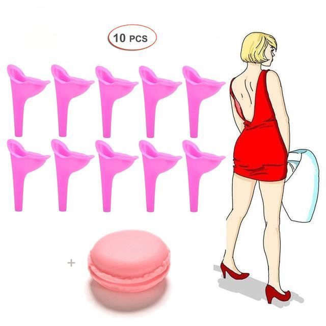 PISSE DEBOUT,10 pcs pink--Portable Urinoir Femelle Camping Pee Wee  Réutilisables Urinoirs Fille Uriner Pipi Debout pour Femmes Femme