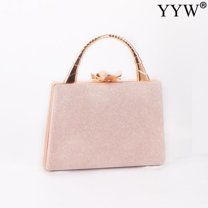 POCHETTE A MAIN rose gold color Sacs main de soir e en velours pour femmes l gant Surface dure bo te rectangulaire noir r