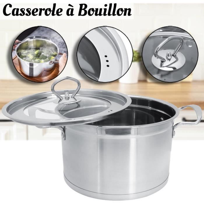Pot de soupe Pot à soupe avec couvercle et poignées en acier inoxydable