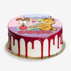 Topper Comestible Garfield Sur Papier Sucre – Décoration Gâteau Anniversaire 20 Cm + 4 Bandes – Kardasis