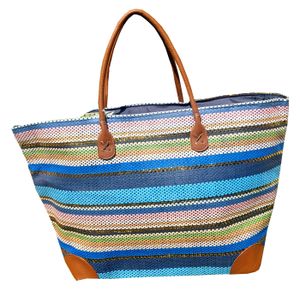 GRAND SAC FOURRE-TOUT EN TOILE DE PÊCHE/LAC BRODÉ 18 X 16 X 7
