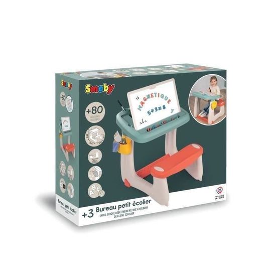 Smoby - 28076 - Tableau Plastique - Ardoise Double Face - + Accessoires Inclus - Bleu