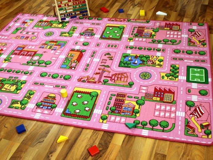 Pergamon Play City - Tapis Paysage Routier Chantier Réversible 2 Tailles