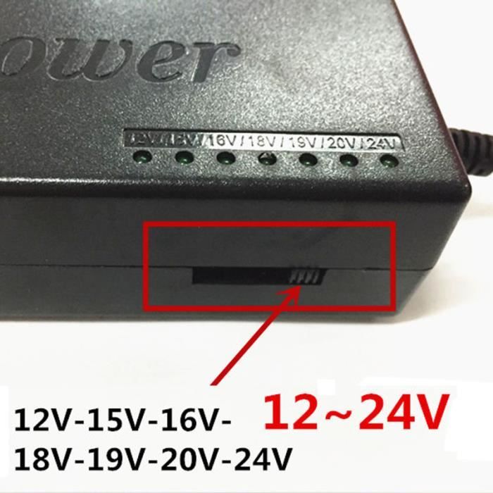 Notebook Power Adapter 96 Watts - Chargeur Universel Pour Ordinateur  Portable avec 8 Connecteurs IB00131 - Sodishop