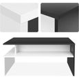 Table Basse de Salon Design Table de Salon en Bois Moderne avec Rangement 90x50x43CM (Noir et Blanche)-2