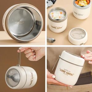 Boîte Repas Isotherme 1200ml AiQInu - Acier Inox, Cuillère Incluse, étanche, Sans BPA