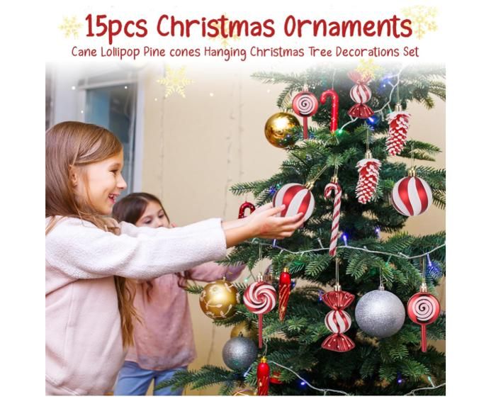 48 Décorations Bonbons De Noël Avec Ficelle - Ornements Sapin Intérieur/extérieur, Pendentifs Colorés - 9