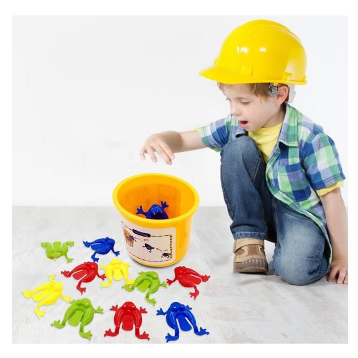 Lot De 12 Grenouilles Sautantes Colorées Avec Seau – Jouet Interactif Amusant Pour Enfants Dès 3 Ans