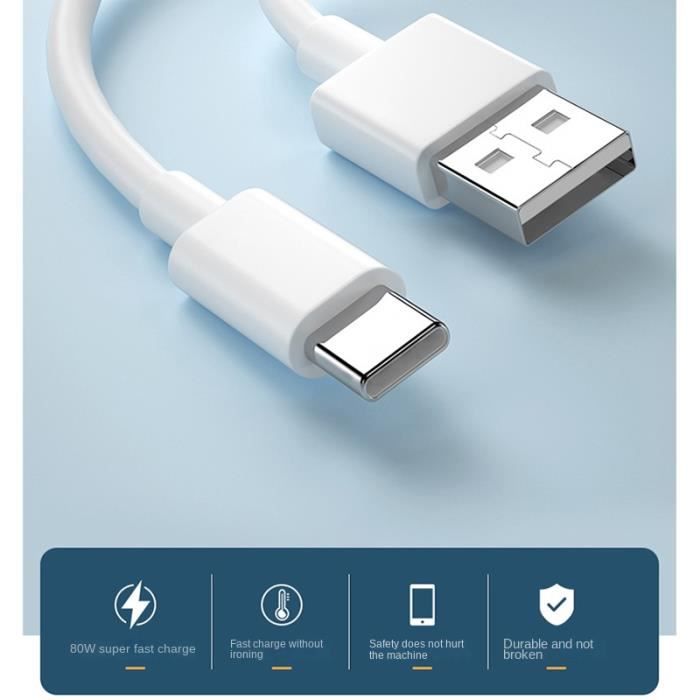 Câble De Charge Rapide USB-C Vers Lightning 3.1A - 1m Blanc - Pour IPhone & IPad