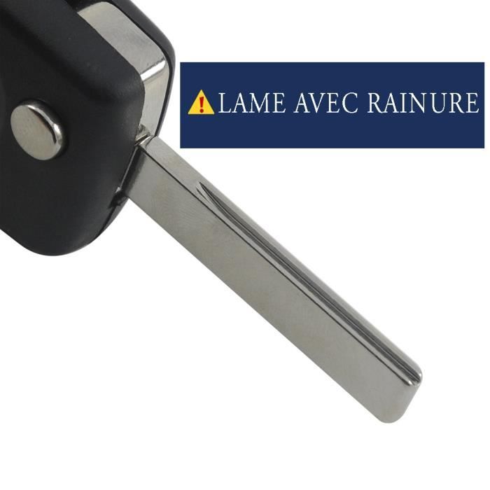 Coque Cle C3 HU83 CE0536 - 2 BOUTONS - Coque Clé Peugeot 107 207 307 308 407 CE0536 Hu83 Lame Avec Raynure Emplacement Pile Dans La Coque Ecran Peugeot 307 - Foto 2