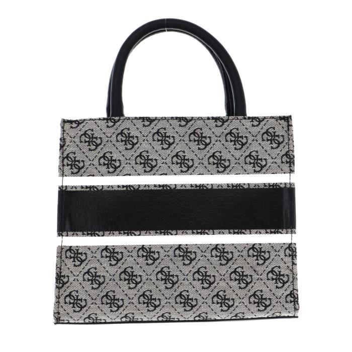 GUESS Monique Mini Tote Bag Coal 122663 Noir Blanc Beige Cdiscount Bagagerie Maroquinerie