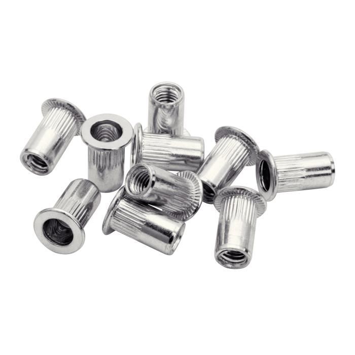 ACTON - Boite de 100 écrous crantés ACTON à sertir - 4 mm - Tête
