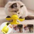Cocopar jouet pour chat moulin à vent jouet tourbillonnant  pour chat drôle jouet pour chat scratching tickle jaune-3