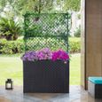 Jardinière en polyrotin avec treillis noir 146 x 83 x 30,5 cm Set de 3 pots de fleurs pour jardin maison balcon-3