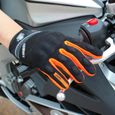 Gants de moto,Gants de Moto Homme Écran Tactile Plein-Doigt,Gant de Moto Femme pour Motocross Combat Escalade Camping-Orange-3