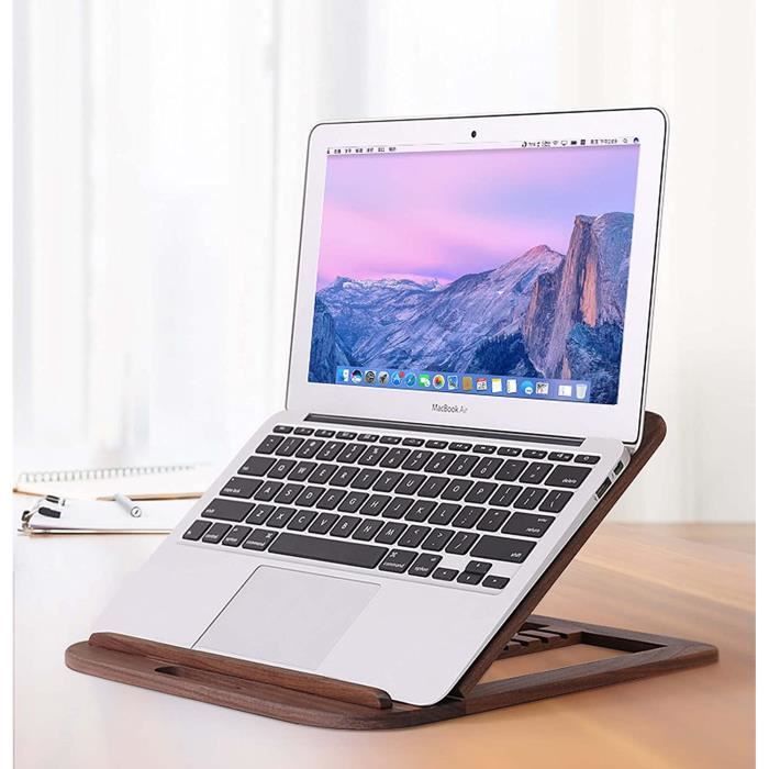 Support ordinateur portable en bois pour bureau, 6 niveaux de hauteur réglable  support pc portable ergonomique laptop stand p[606] - Cdiscount Informatique