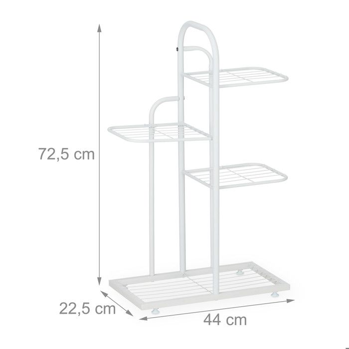 Relaxdays Étagère à plantes, 4 niveaux, pour pots, fleurs, métal et