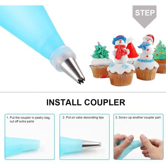 Kit Poche à Douille 111 Pièces – Inclus 6 Douilles Inox & 1 Poche En Silicone Réutilisable - 5