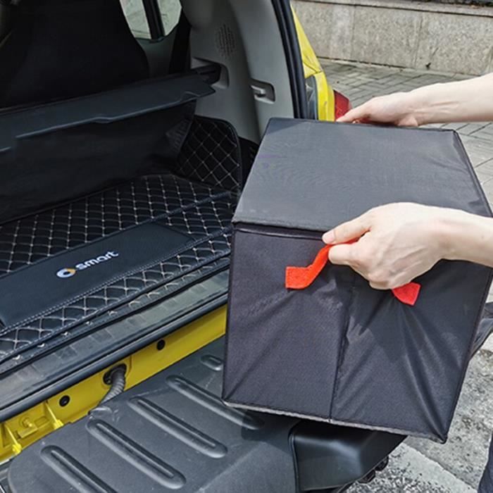 Black -Boîte de rangement pour coffre de voiture, panier pliable