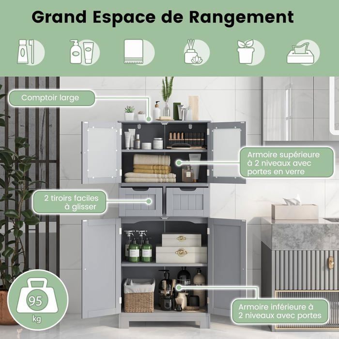 Meuble Haut Avec Tiroirs étagères Meuble De Salle De Bain 4 Portes 2 Tiroirs - Armoire Haute Étagères Réglables Blanc 30x60x128 Cm Meuble Haut 4 Portes 2 Tiroirs Meuble Haut Avec Tiroirs étagères Meuble De Salle De Bain 4 Portes 2 Tiroirs - Armoire Haute Étagères Réglables Blanc 30x60x128 Cm Meuble Haut 4 Portes 2 Tiroirs